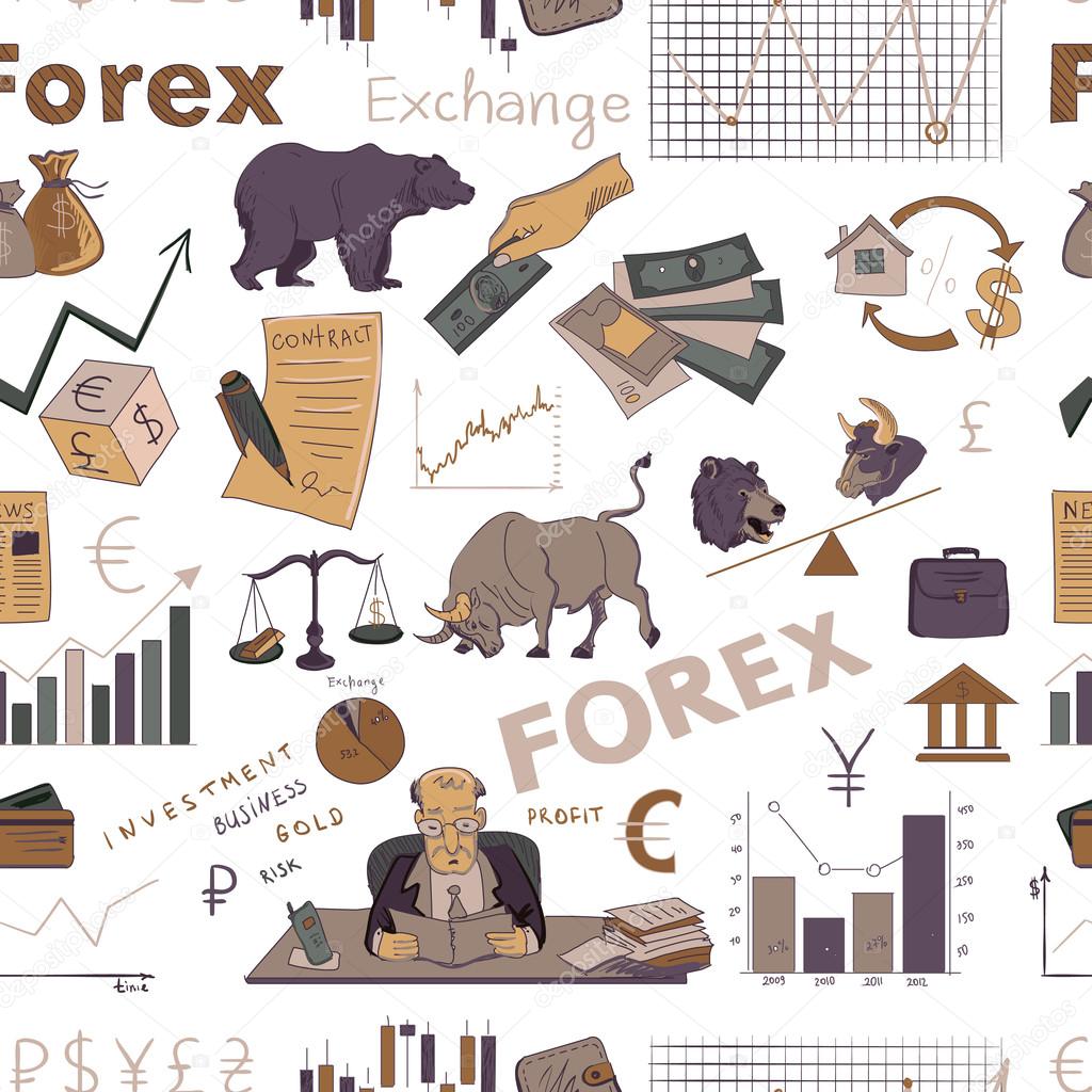 Colored finance forex hand drawing pattern