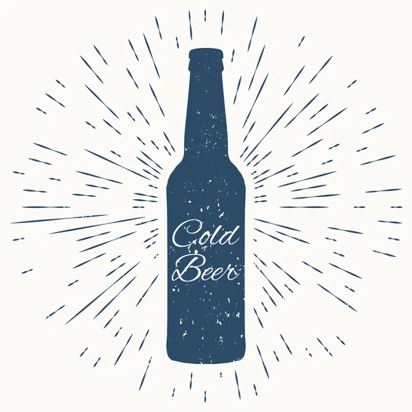 Παγωμένη μπύρα. hipster εκλεκτής ποιότητας ετικέτα — Διανυσματικό Αρχείο