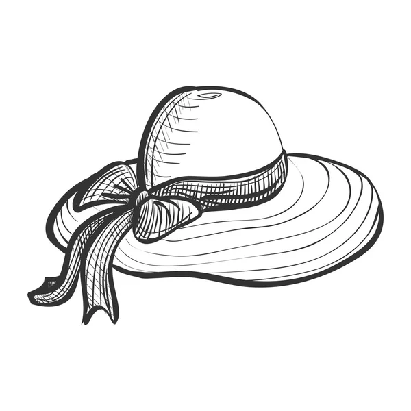 Sombrero de mujer garabato — Vector de stock