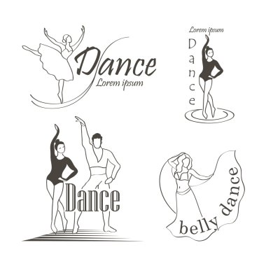Set of dancing emblems clipart