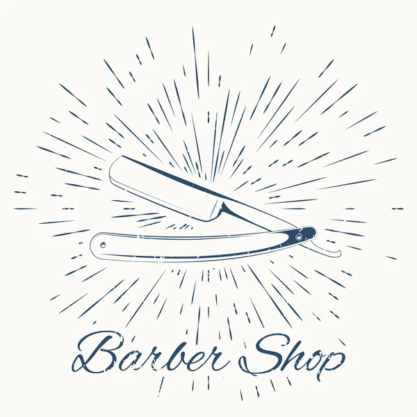 ustura ve vintage güneş patlaması çerçeve. Berber amblemi