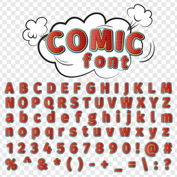 Alphabet im Comicstil — Stockvektor