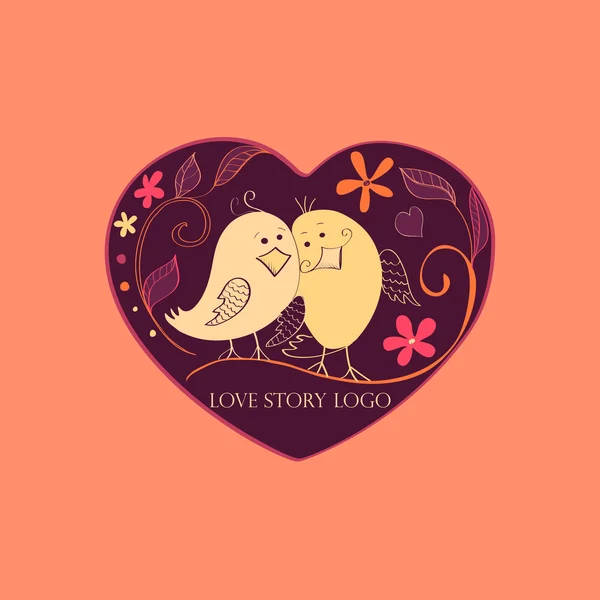 Aşk hikayesi Logo Simge — Stok Vektör