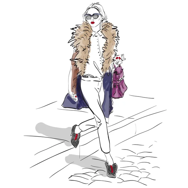 Mode mannequin. Croquis . — Image vectorielle