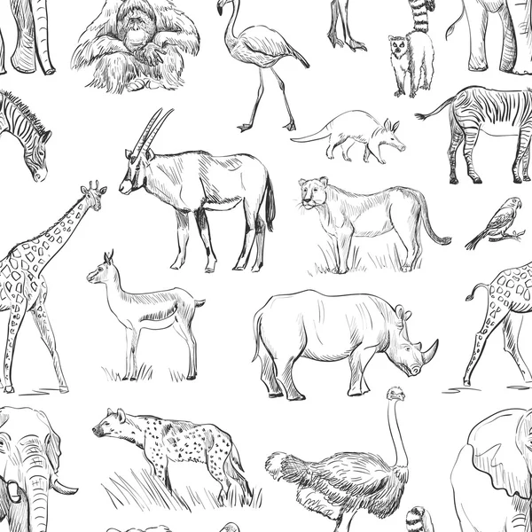 Patrón de planeta animal sin costuras — Archivo Imágenes Vectoriales