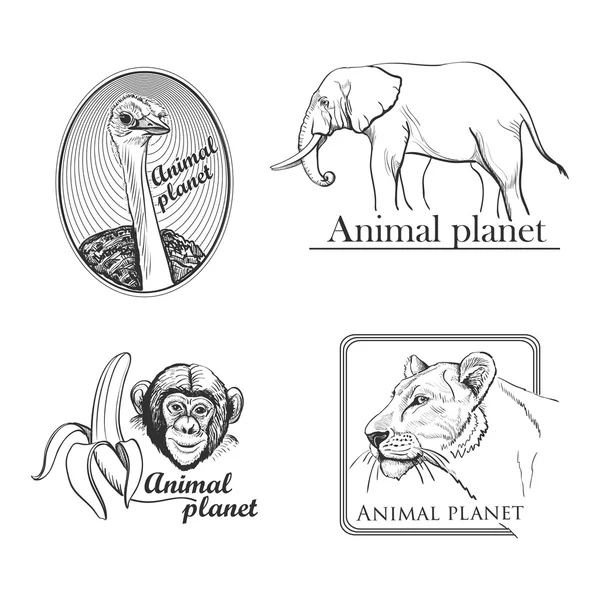 Símbolo de logotipo de planeta animal para su diseño — Archivo Imágenes Vectoriales