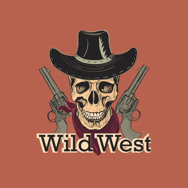 Emblema oeste selvagem — Vetor de Stock