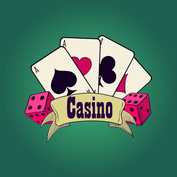 Casino en gokken embleem — Stockvector