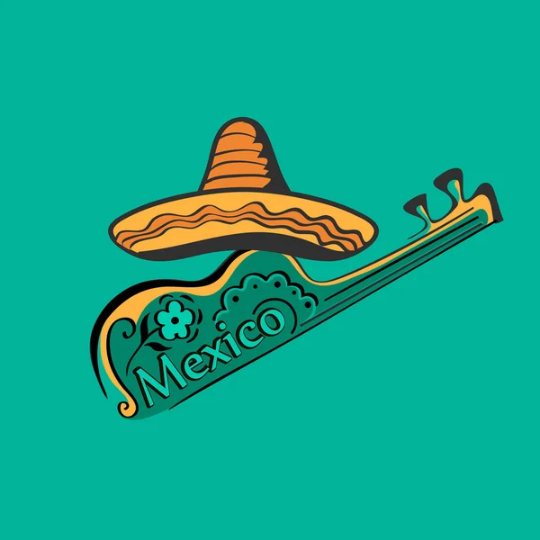 Etiqueta y emblema mexicano — Vector de stock