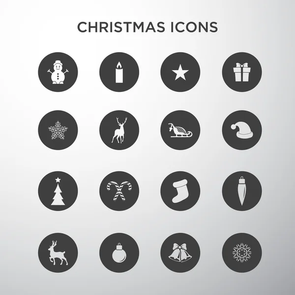 Ícones de Natal em círculos —  Vetores de Stock