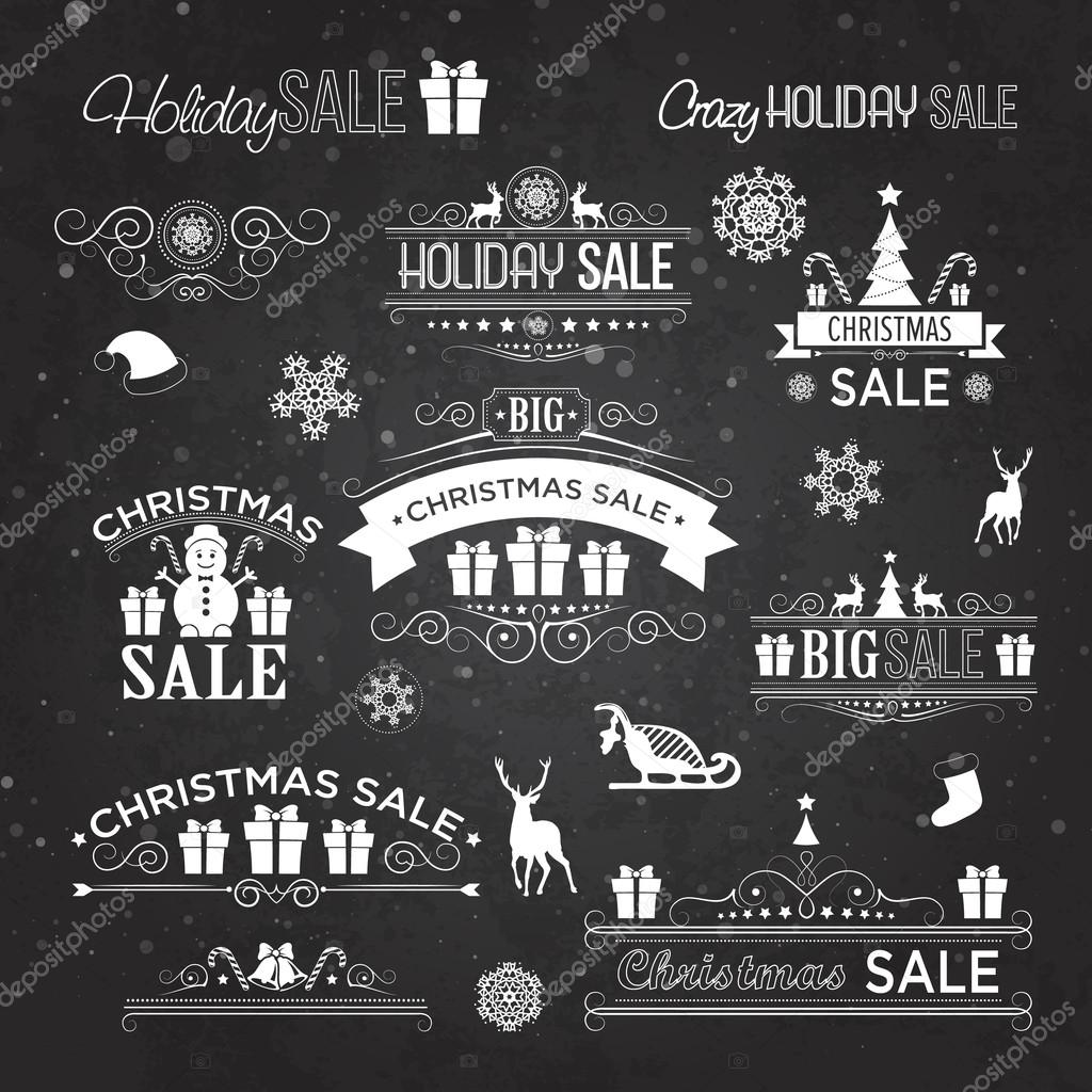 Christmas Sale Design Set Labels Emblems On Black Board Vector Image By C Netkoff Vector Stock Christmas Sale Design Set Labels Emblems On Black Board Vector Image By C Netkoff Vector Stock