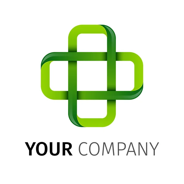 Farmácia logotipo cruz verde — Vetor de Stock