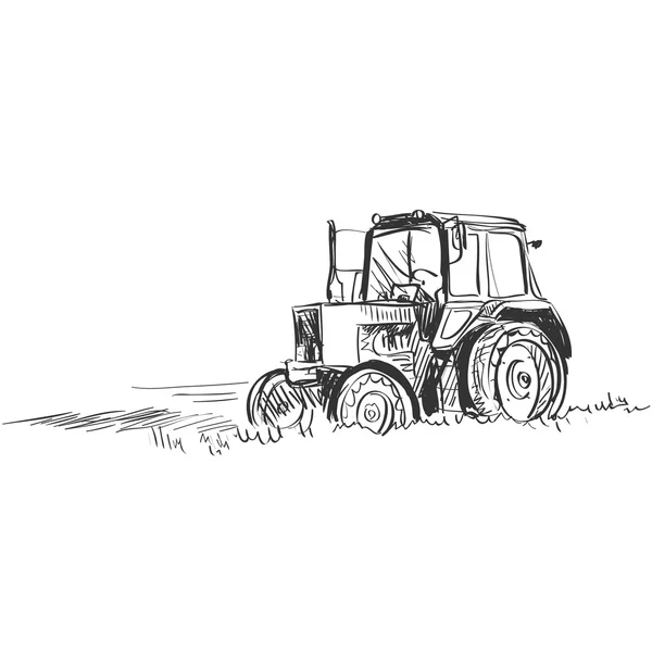 Doodle tractor — Stock Vector