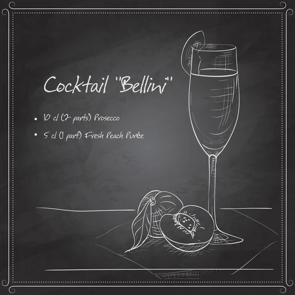 Cocktail belini på svarta tavlan — Stock vektor