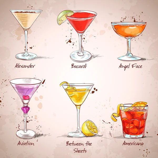 De Set Unforgettables Cocktail — Stockvector