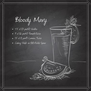 Bloody Mary kara tahta üzerinde
