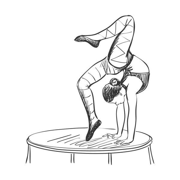 Doodle circus acrobat — Stockvector