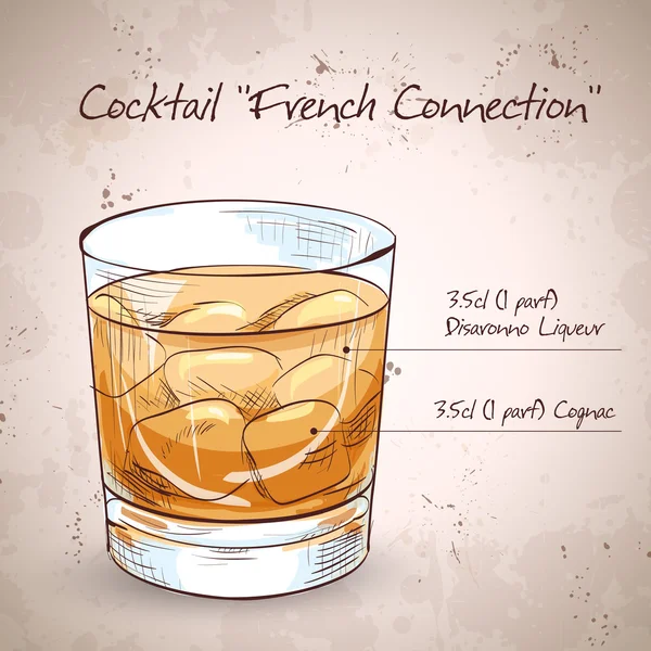 Fransk anslutning cocktail — Stock vektor
