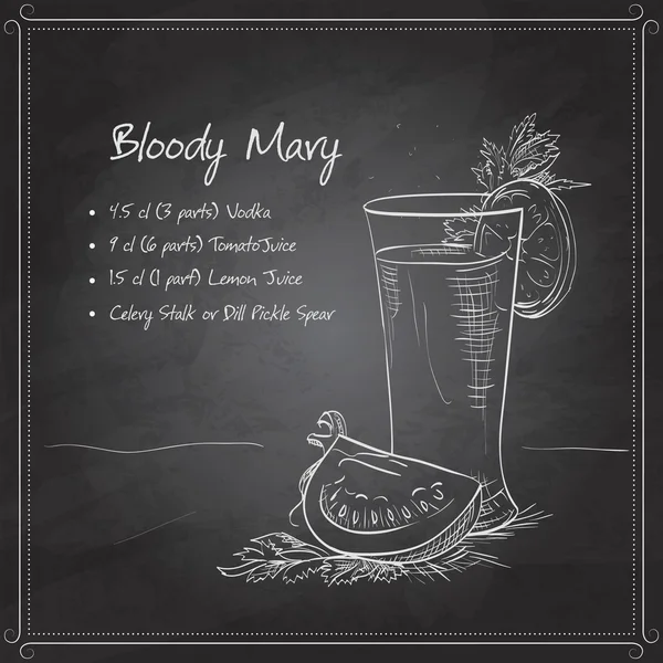 Bloody Mary on black board — Stock Vector