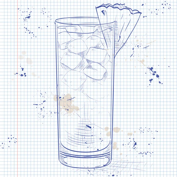 Cocktail Barracuda su una pagina di notebook — Vettoriale Stock