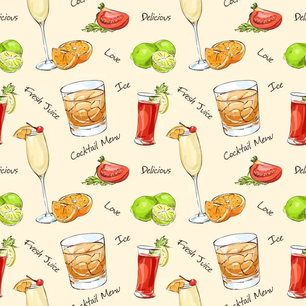 Färg mönster modern klassiker cocktails — Stock vektor
