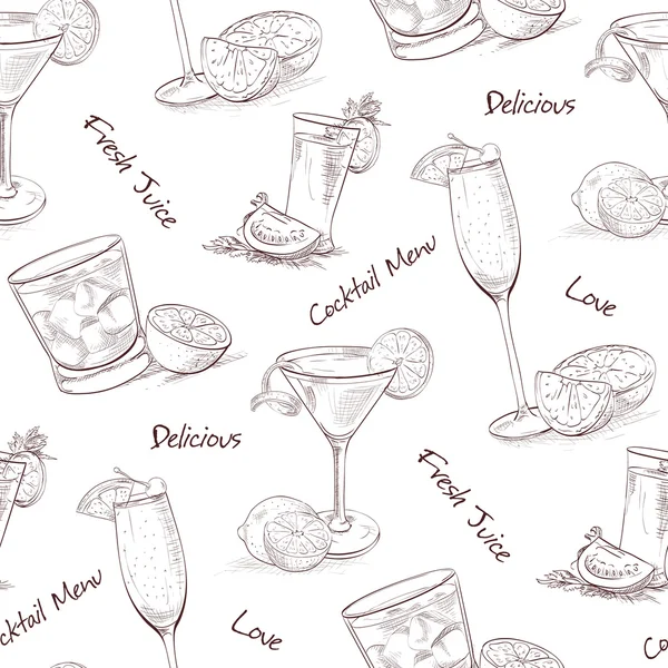 Kleur patroon hedendaagse klassiekers cocktails — Stockvector