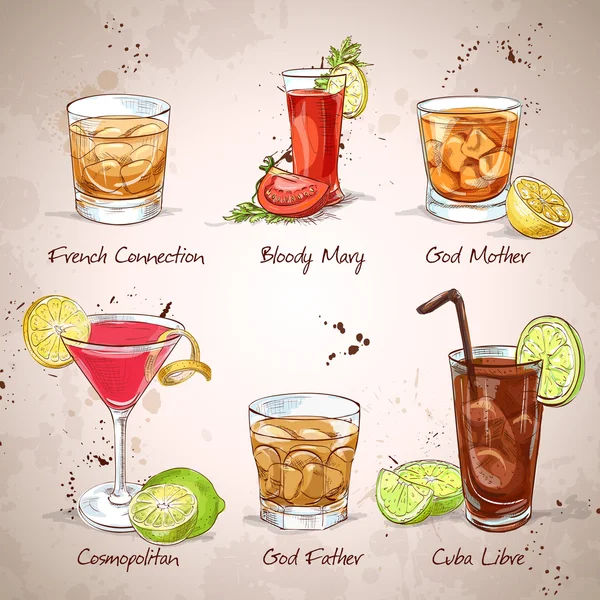 Contemporary Classics Coctail Set — Stock Vector