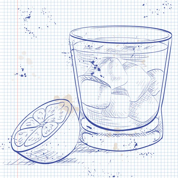 Alcoholische Cocktail Godmother op een laptop pagina — Stockvector