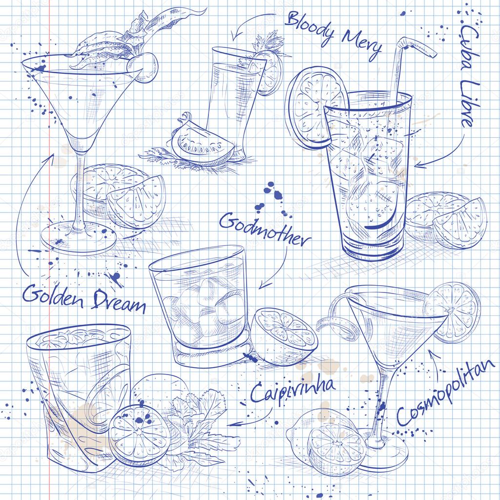 Contemporary Classics Cocktail Set on a notebook page