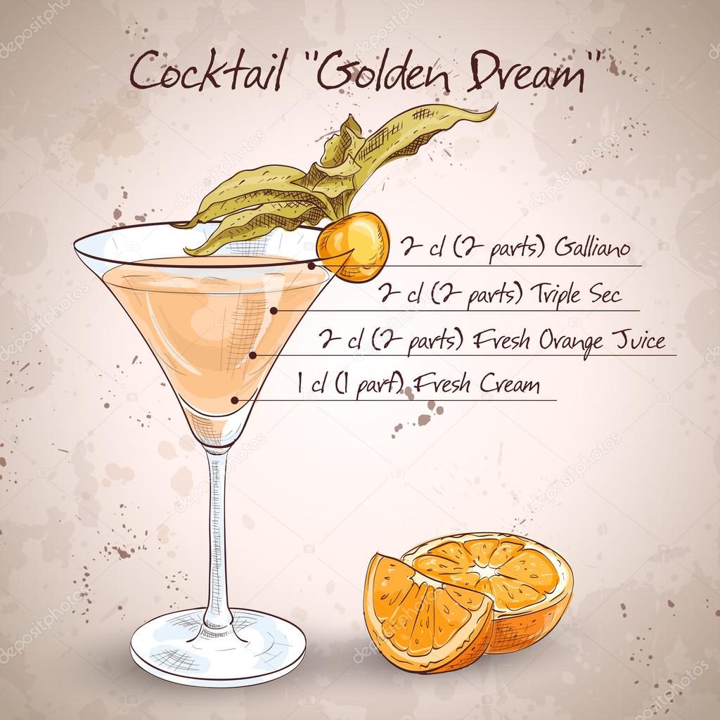 Alcoholic Cocktail Golden dream