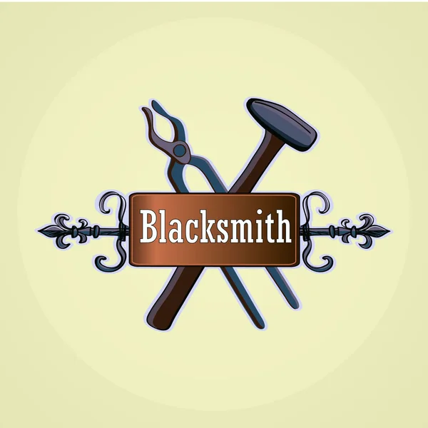 Hand drawn blacksmith labels — Stock Vector