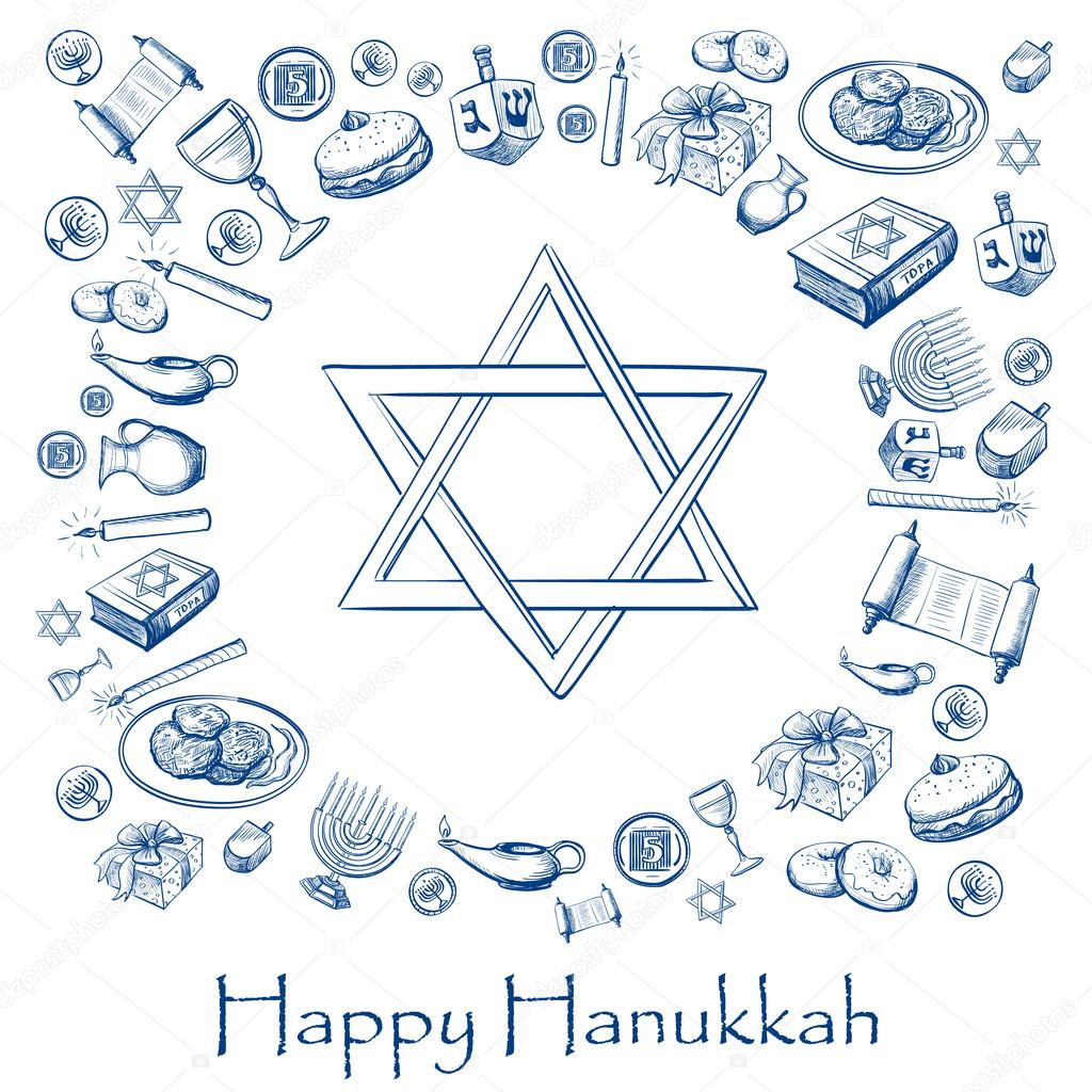 Happy Hanukkah holiday greeting background