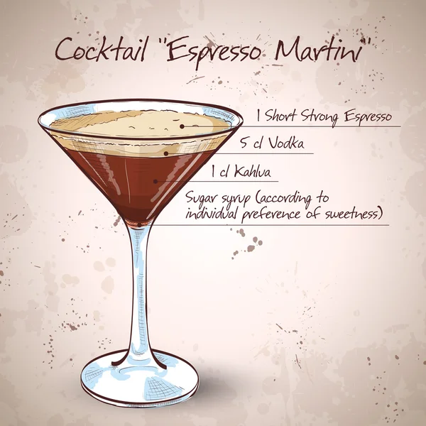 Kokteyl espresso martini — Stok Vektör