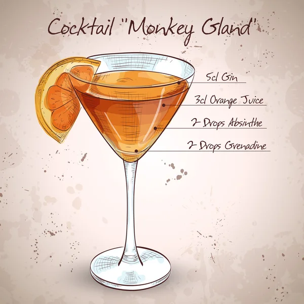 Glândula de macaco cocktail —  Vetores de Stock