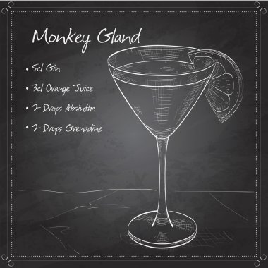 Cocktail Monkey Gland on black board