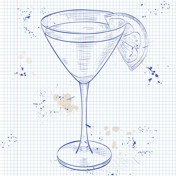 Cocktail Monkey Gland on a notebook page — стоковий вектор