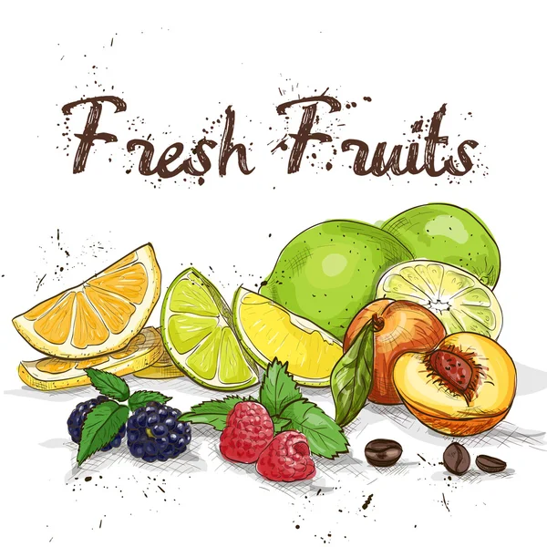 Φρέσκα φρούτα φόντο — Διανυσματικό Αρχείο