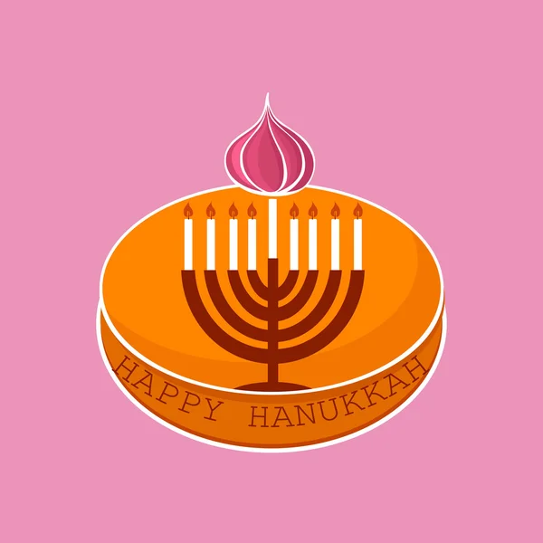 Croquis à la main Happy Hanukkah logotype — Image vectorielle