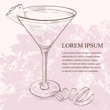 Fransızca Martini krokisi kokteyl