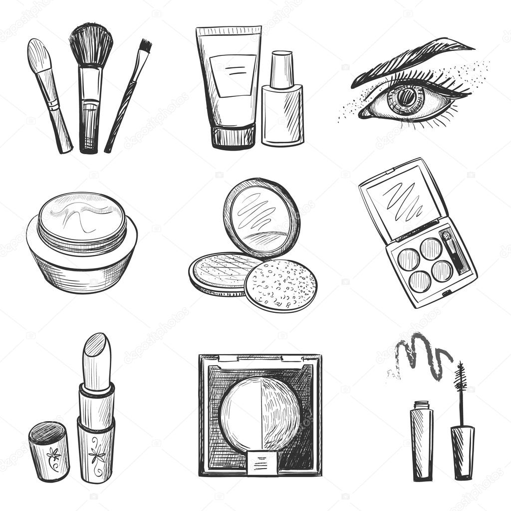 Hand drawn makeup icons