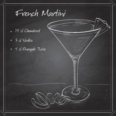 Fransızca Martini siyah kurulu kokteyl