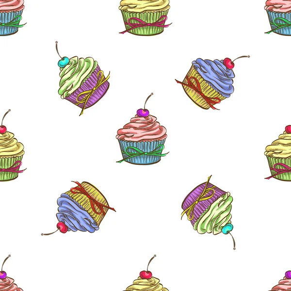 Cupcake motif coloré — Image vectorielle