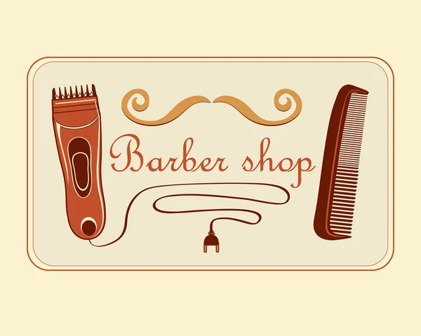 Etiqueta de loja de barbeiro vintage — Vetor de Stock