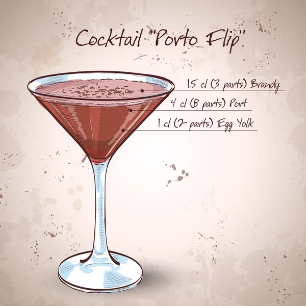 Cocktail Porto Flip — Image vectorielle