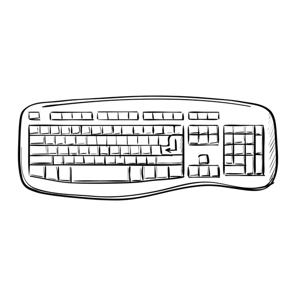 Doodle πληκτρολόγιο του υπολογιστή — Διανυσματικό Αρχείο