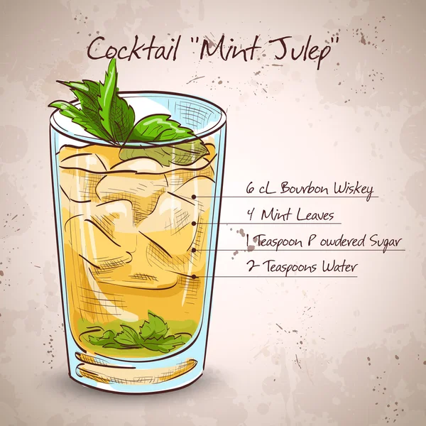 Cocktail Minze Julep — Stockvektor