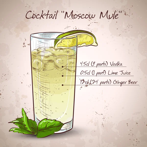 Cocktail mule Moscou — Image vectorielle
