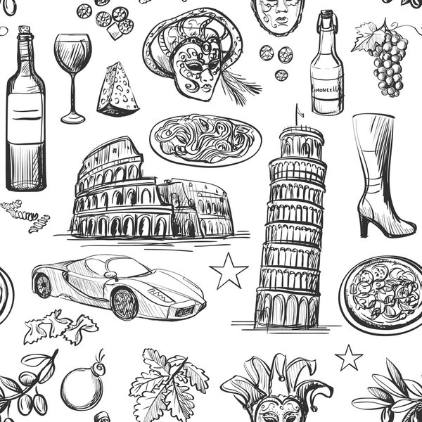 Seamless pattern of Italy