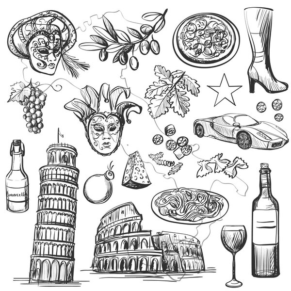 Set of Italy icons vector illustration