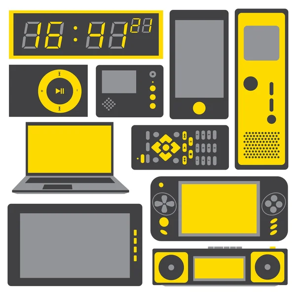 Aparatos electrónicos vector icono conjunto — Archivo Imágenes Vectoriales